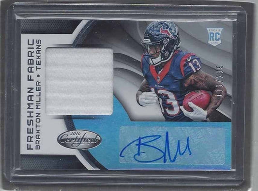 BRAXTON MILLER 2016 CERTIFIED FRESHMAN FABRIC TEXANS JERSEY AUTO RC #D 113/299
