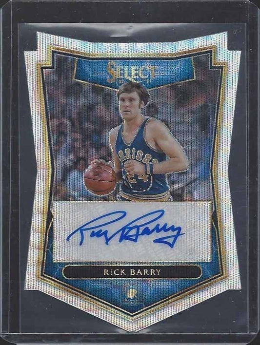 RICK BARRY 2016-17 SELECT BLUE WAVE PRIZM DIE CUT WARRIORS AUTO #D 8/10