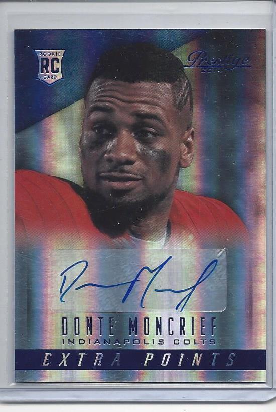 DONTE MONCRIEF 2014 PRESTIGE COLTS EXTRA POINTS BLUE FOIL ROOKIE AUTO RC #233