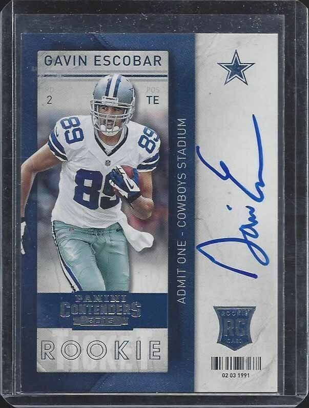 GAVIN ESCOBAR 2013 PANINI CONTENDERS ROOKIE TICKET ON CARD TRUE RC AUTO #210