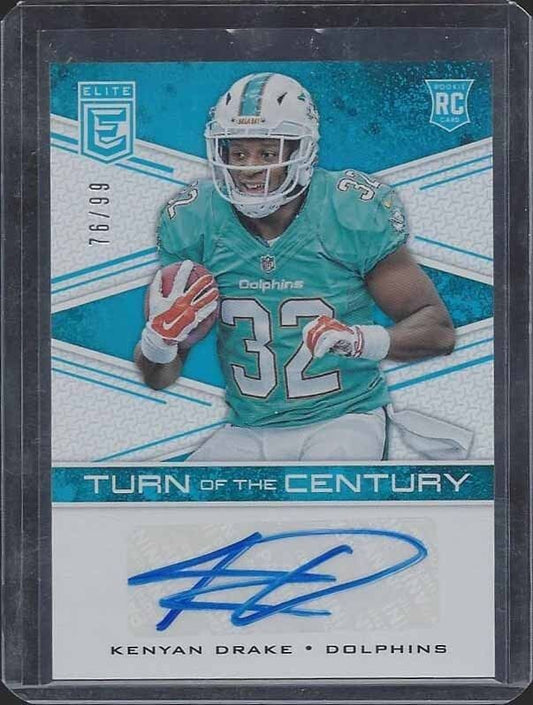 KENYAN DRAKE 2016 ELITE TURN OF THE CENTURY BLUE DOLPHINS ROOKIE AUTO RC #D /99