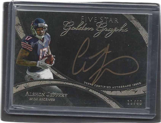 ALSHON JEFFERY 2012 TOPPS FIVE STAR GOLDEN GRAPHS ON CARD AUTO RC #D 11/60