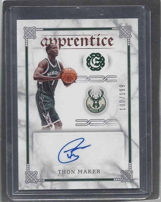 THON MAKER 2016-17 EXCALIBUR APPRENTICE BUCKS ROOKIE AUTO RC #D 100/199