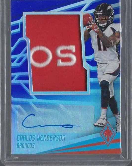CARLOS HENDERSON 2017 PANINI PHOENIX BLUE JUMBO RPA LOGO PATCH AUTO RC #D 1/1