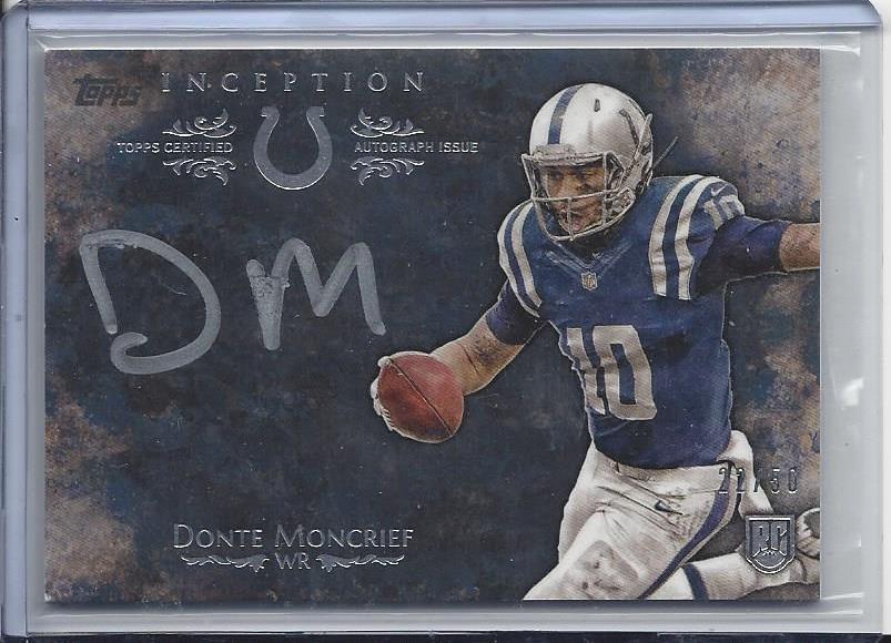 DONTE MONCRIEF 2014 TOPPS INCEPTION SILVER SIGNINGS ON CARD ROOKIE AUTO RC /50