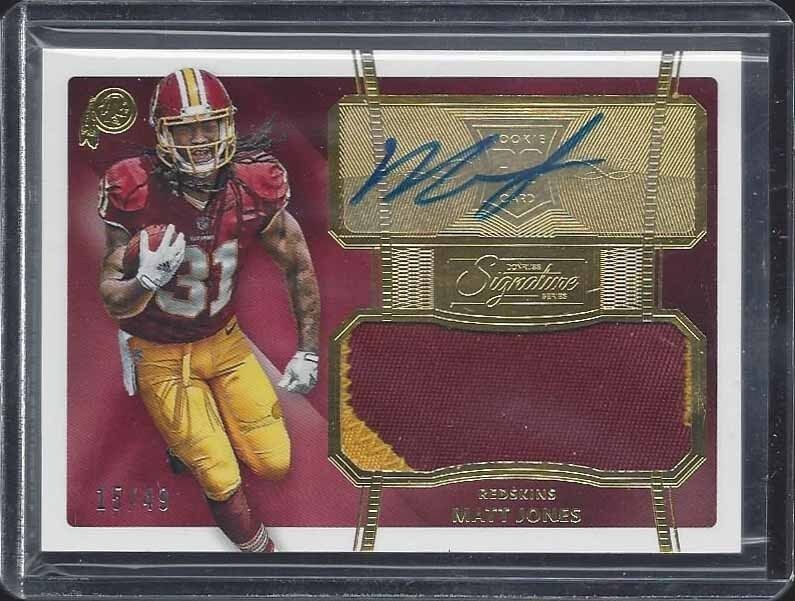 MATT JONES 2015 DONRUSS SIGNATURE SERIES GOLD RPA ROOKIE PATCH AUTO RC #D 15/49