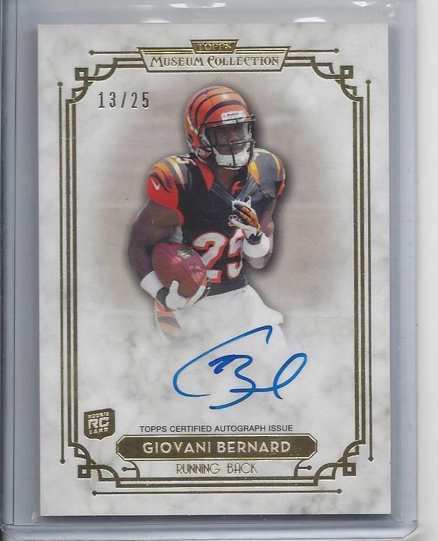 GIOVANI BERNARD 2013 TOPPS MUSEUM GOLD ON CARD BENGALS ROOKIE AUTO RC #D 13/25