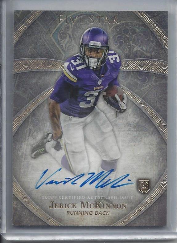 JERICK MCKINNON 2014 TOPPS 5 FIVE STAR VIKINGS ON CARD ROOKIE AUTO RC