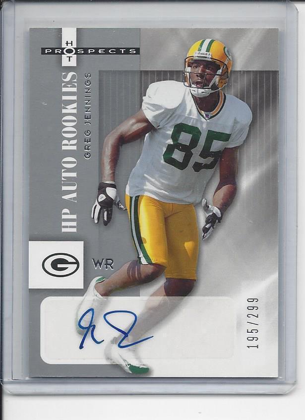 GREG JENNINGS 2006 HOT PROSPECTS ROOKIE PACKERS AUTO RC D 195/299