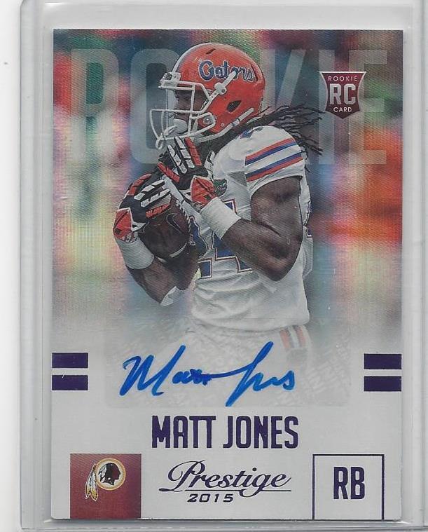 MATT JONES 2015 PRESTIGE PURPLE REDSKINS FLORIDA GATORS ROOKIE AUTO RC #D 87/100