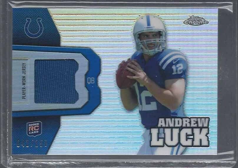 ANDREW LUCK 2012 TOPPS CHROME ROOKIE REFRACTOR JERSEY RC #D 42/150
