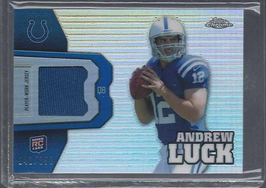 ANDREW LUCK 2012 TOPPS CHROME ROOKIE REFRACTOR JERSEY RC #D 42/150