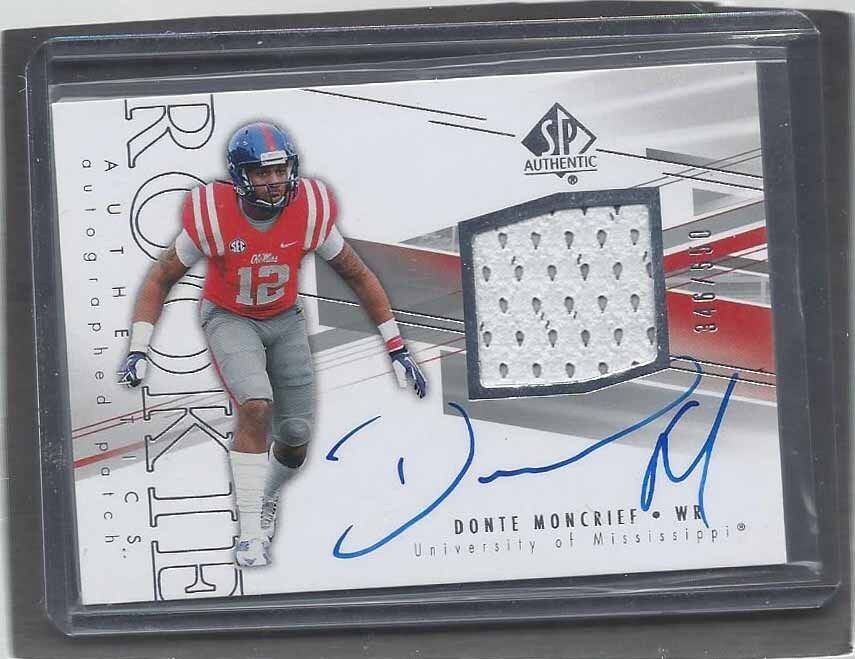 DONTE MONCRIEF 2014 SP AUTHENTIC RPA COLTS OLE MISS ROOKIE PATCH AUTO RC #D /550