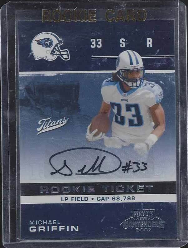 MICHAEL GRIFFIN 2007 PLAYOFF CONTENDERS ROOKIE TICKET TRUE RC AUTO #201