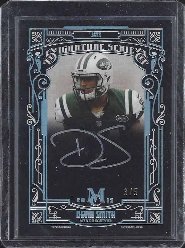DEVIN SMITH 2015 TOPPS MUSEUM PLATINUM SILVER INK ON CARD ROOKIE AUTO RC #D 3/5