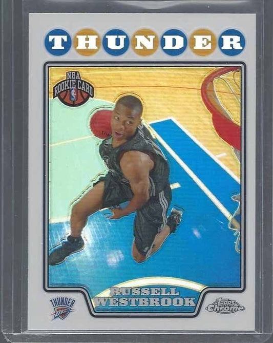 RUSSELL WESTBROOK 2008-09 TOPPS CHROME THUNDER ROOKIE REFRACTOR RC #184