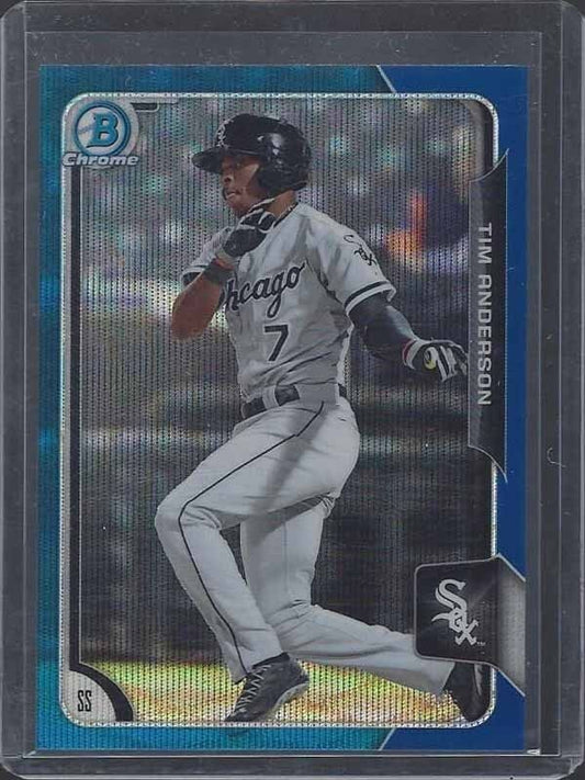 TIM ANDERSON 2015 BOWMAN CHROME BLUE WAVE PROSPECT REFRACTOR #81