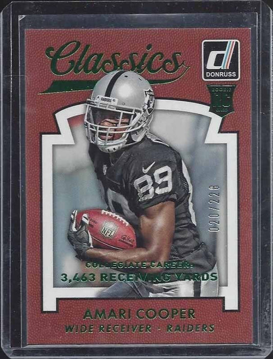 AMARI COOPER 2015 DONRUSS CLASSICS GREEN COLLEGIATE CAREER STATS RC #D 20/228