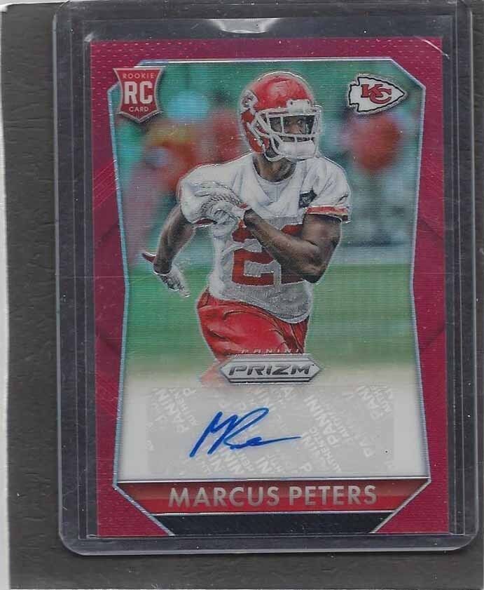 MARCUS PETERS 2015 PANINI PRIZM CHIEFS REF PRIZMS ROOKIE AUTO RC #D 32/150
