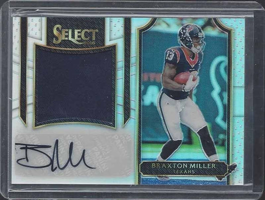 BRAXTON MILLER 2016 PANINI SELECT TEXANS JERSEY AUTO RC #D 21/99