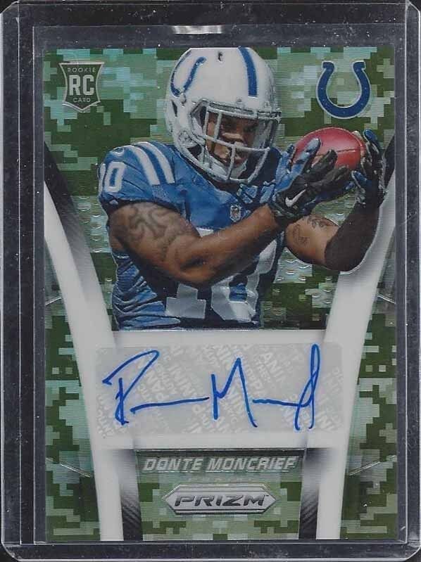 DONTE MONCRIEF 2014 PANINI PRIZM CAMO PRIZMS COLTS ROOKIE AUTO RC #D /200