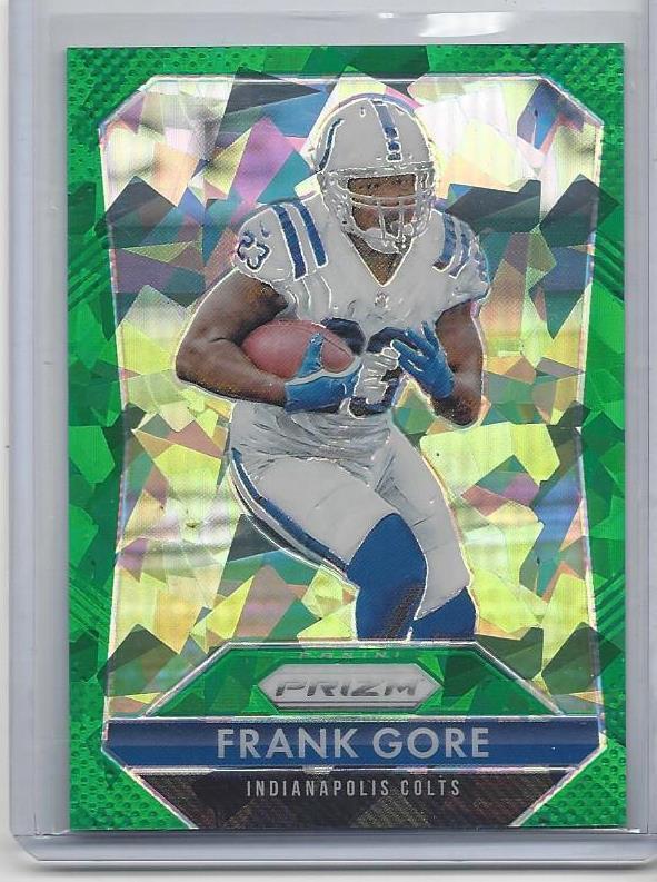 FRANK GORE 2015 PANINI PRIZM GREEN CRACKED ICE COLTS PRIZMS REFRACTOR #D 30/75