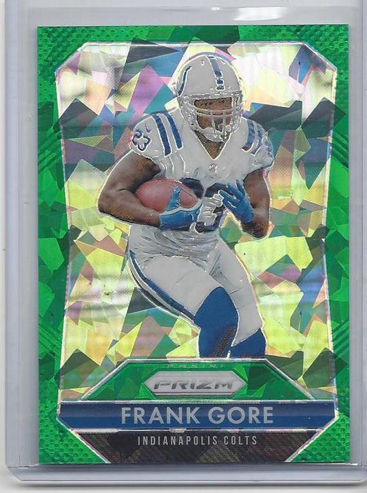 FRANK GORE 2015 PANINI PRIZM GREEN CRACKED ICE COLTS PRIZMS REFRACTOR #D 30/75