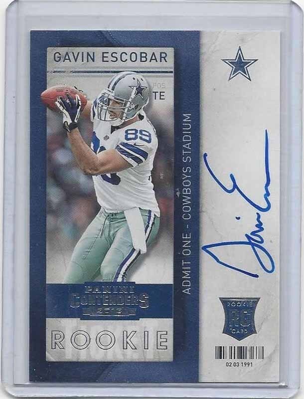 GAVIN ESCOBAR 2013 PANINI CONTENDERS ROOKIE TICKET ON CARD VARIATION RC AUTO SP