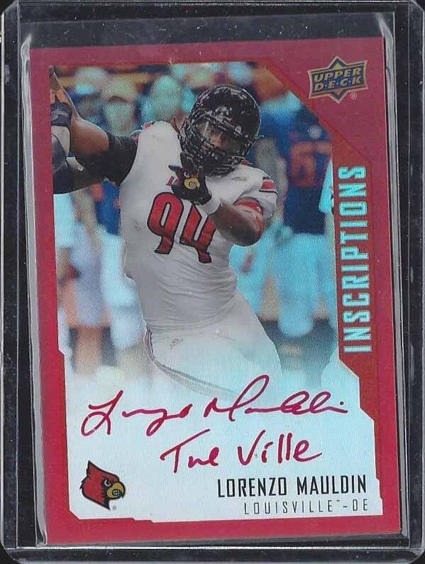 LORENZO MAULDIN 2015 UD INSCRIPTIONS RED "THE VILLE" INSCRIBED AUTO RC #D 14/149