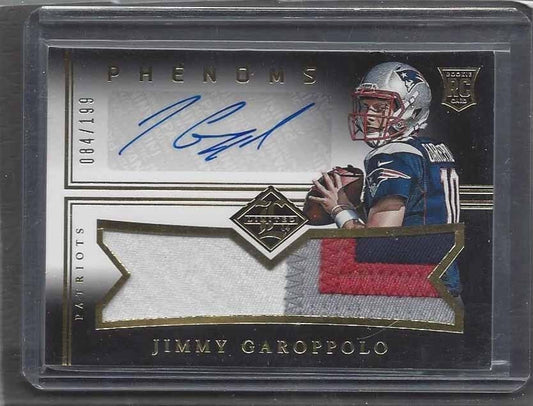 JIMMY GAROPPOLO 2014 LIMITED PHENOMS RPA JUMBO 4 COLOR ROOKIE PATCH AUTO RC /199