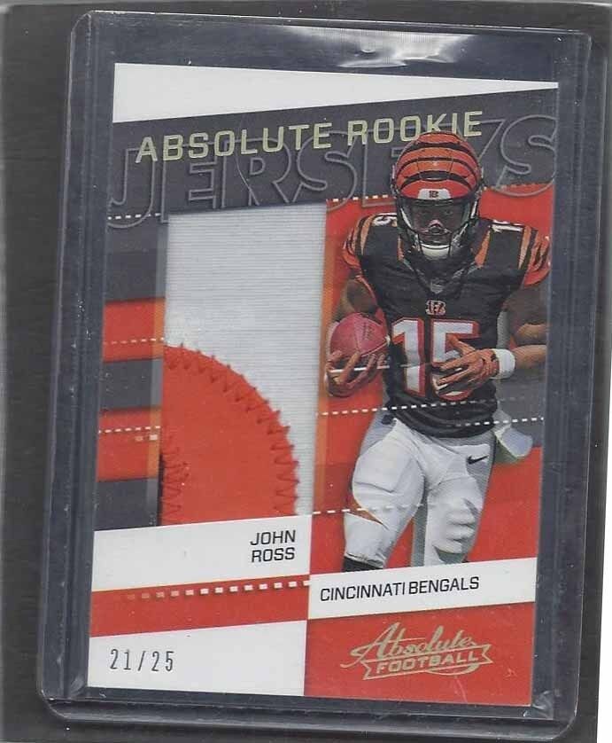 JOHN ROSS 2017 ABSOLUTE 3 COLOR BENGALS JUMBO ROOKIE PATCH RC #D 21/25
