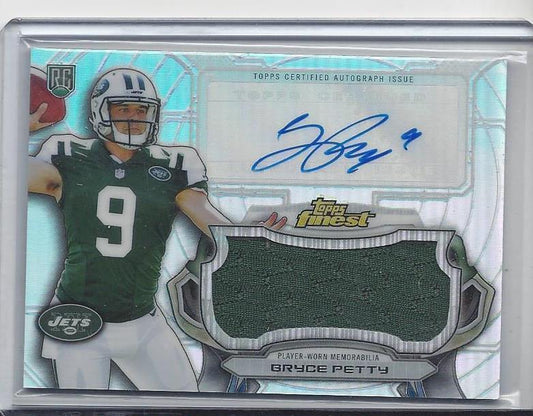 BRYCE PETTY 2015 TOPPS FINEST ROOKIE REFRACTOR JETS JUMBO JERSEY AUTO RC
