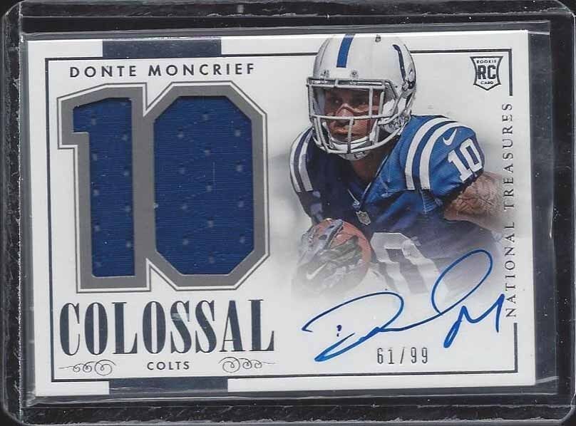 DONTE MONCRIEF 2014 NATIONAL TREASURES COLOSSAL ROOKIE JERSEY AUTO RC #D 99/99