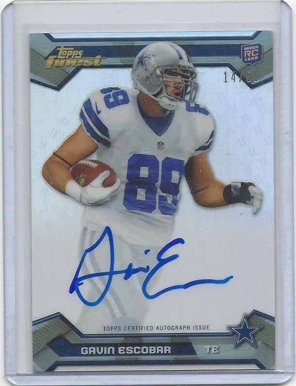 GAVIN ESCOBAR 2013 TOPPS FINEST REFRACTOR ON CARD COWBOYS ROOKIE AUTO RC #D /50