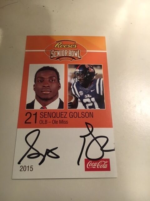 SENQUEZ GOLSON 2015 REESE'S SENIOR BOWL 3X5 OLE MISS AUTOGRAPHED CARD QTY