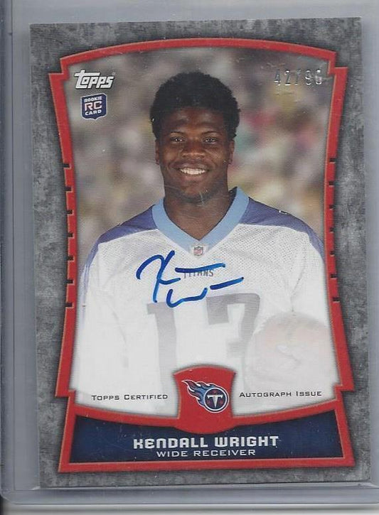 KENDALL WRIGHT 2012 TOPPS ROOKIE PREMIERE PHOTO SHOOT ON CARD AUTO RC #D 1/90