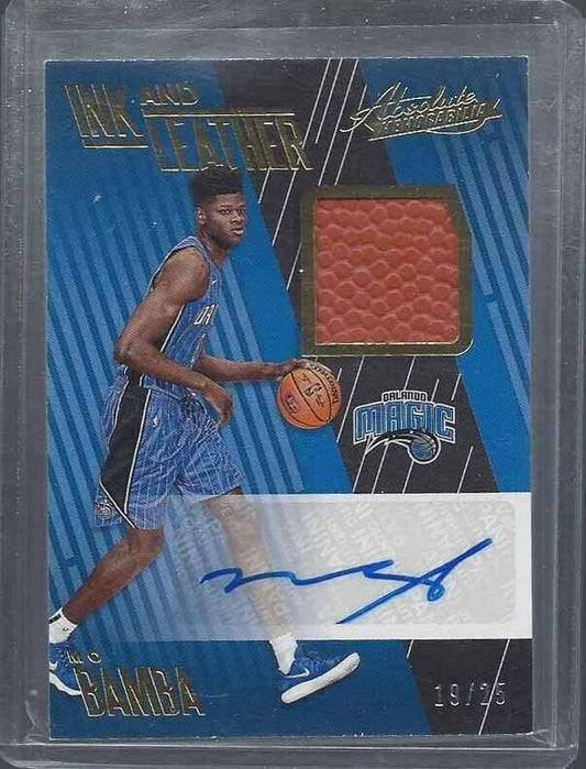 MO BAMBA 2018-19 ABSOULTE INK AND LEATHER ROOKIE BALL RELIC AUTO RC #D 19/25