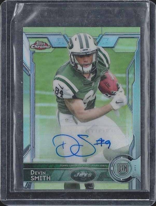 DEVIN SMITH 2015 TOPPS CHROME MINI JETS REFRACTOR AUTO RC #194