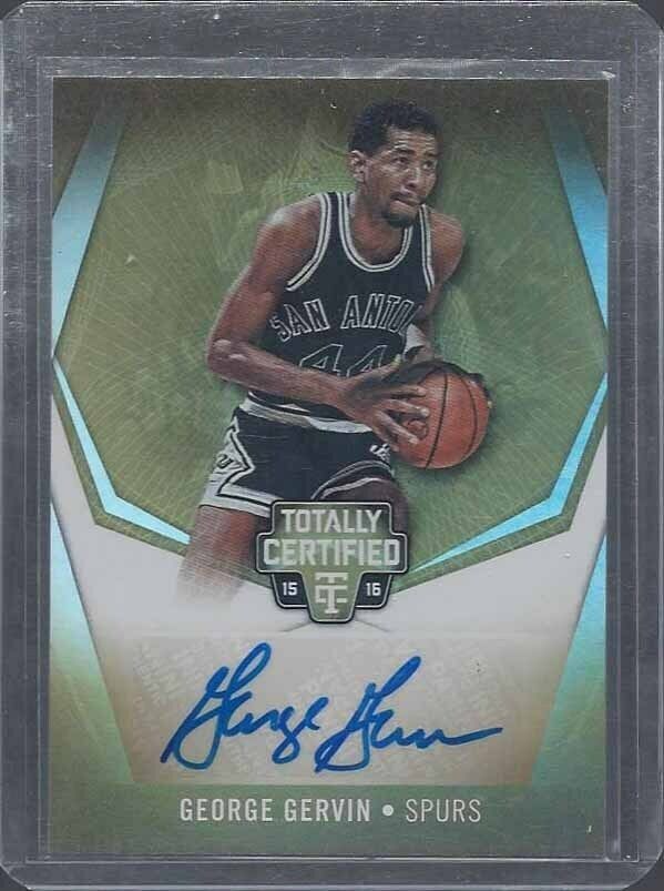GEORGE GERVIN 2015-16 TOTALLY CERTIFIED GOLD SPURS AUTO #D 9/10