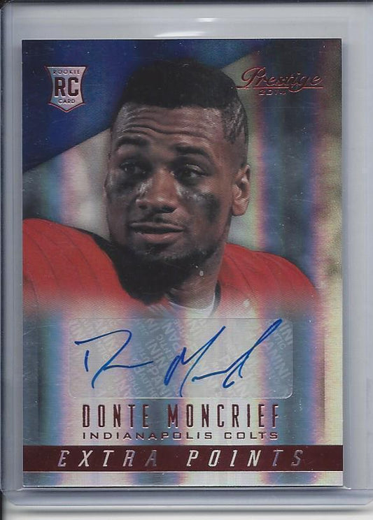 DONTE MONCRIEF 2014 PRESTIGE COLTS EXTRA POINTS RED FOIL ROOKIE AUTO RC #233
