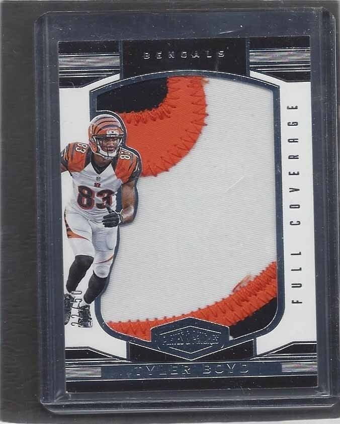 TYLER BOYD 2016 PLATES & PATCHES FULL COVERAGE JUMBO 3 COLOR ROOKIE PATCH RC /50