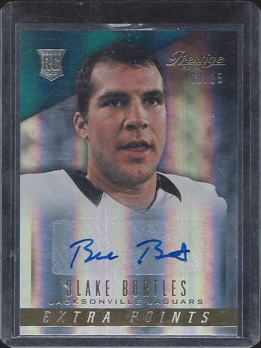BLAKE BORTLES 2014 PRESTIGE EXTRA POINTS GOLD JAGUARS ROOKIE AUTO RC #D 8/15