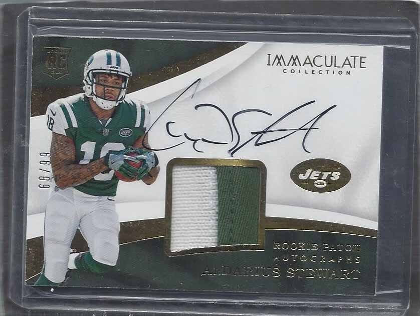 ARDARIUS STEWART 2017 IMMACULATE COLLECTION JETS 2 COLOR PATCH AUTO RC #D 89/99