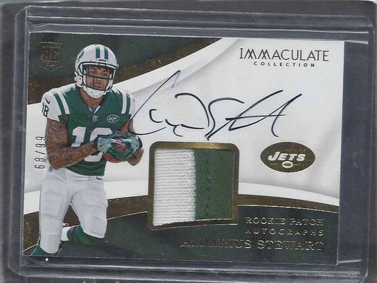 ARDARIUS STEWART 2017 IMMACULATE COLLECTION JETS 2 COLOR PATCH AUTO RC #D 89/99