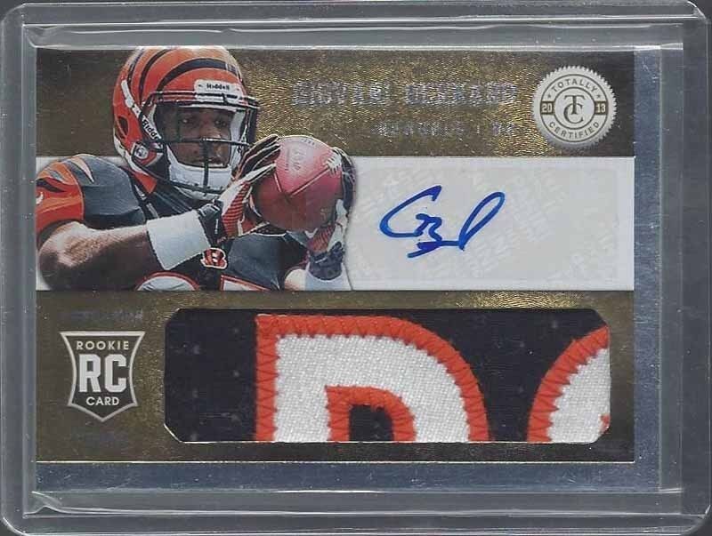 GIOVANI BERNARD 2013 TOTALLY CERTIFIED GOLD RPA JUMBO NAME PATCH AUTO RC #D 4/25