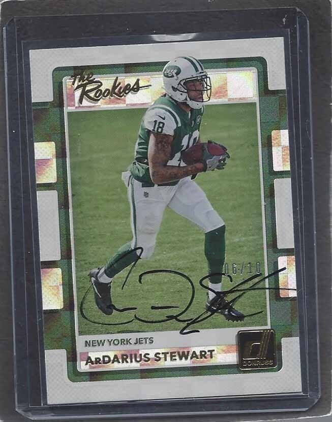 ARDARIUS STEWART 2017 DONRUSS THE ROOKIES BUYBACK ON CARD AUTO RC #D 6/10