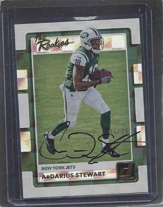 ARDARIUS STEWART 2017 DONRUSS THE ROOKIES BUYBACK ON CARD AUTO RC #D 6/10