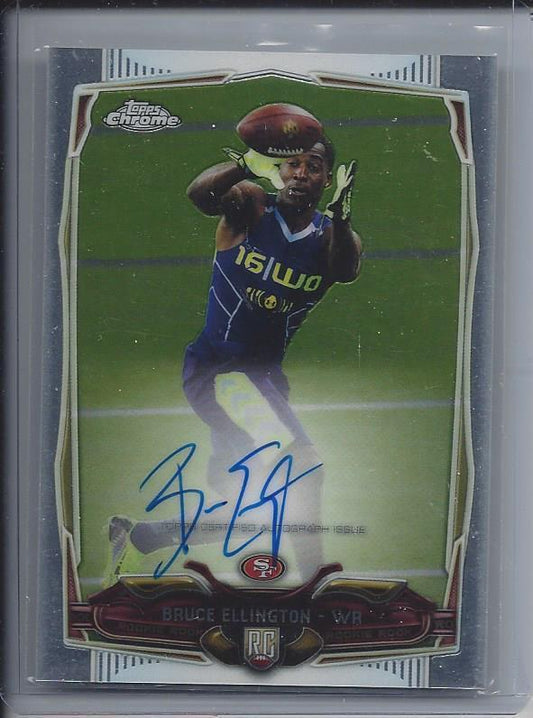 BRUCE ELLINGTON 2014 TOPPS CHROME 49ERS ROOKIE ON CARD AUTO RC #116