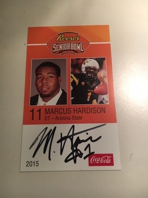 MARCUS HARDISON 2015 REESE'S SENIOR BOWL 3X5 ARIZONA STATE AUTOGRAPHED CARD QTY