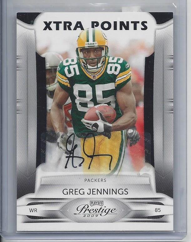 GREG JENNINGS 2009 PRESTIGE XTRA POINTS BLACK PACKERS AUTO #D 4/100